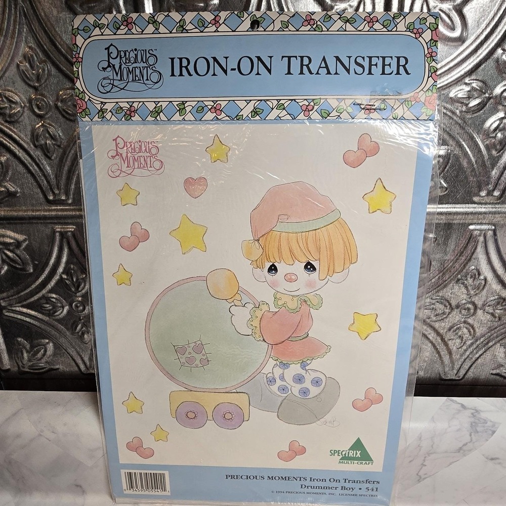 Vtg 1994 Precious‎ Moments Iron-On Transfer Design - Drummer Boy #541 NEW
